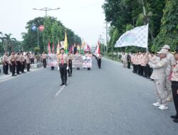 Bupati Asahan Melepas Kirab Tangkal Napza Kwartil Dawrah Gerakan Pramuka Sumut Tahun 2022 dari Kabupaten Asahan