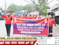 Semangat Dukung KTT G20 ,Rutan KelasI Labuhan Deli Laksanakan Giat Jalan Sehat Bersama