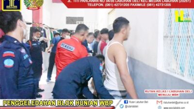 Ciptakan ZERO HALINAR, Rutan Kelas I Labuhan Deli Kembali Geledah Kamar Hunian