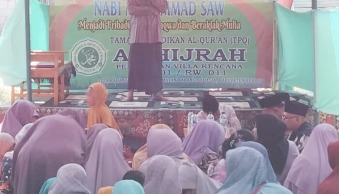 TPQ-AL HIJRAH Warga Perumahan Villa Kencana Cikarang RT001/RW011, Adakan Acara Maulid Nabi Muhamad SAW 1445 H 2023