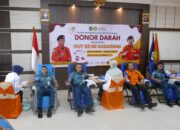 Jelang HUT Basarnas, Prajurit Lanudal Tanjungpinang Turut Donorkan Darahnya