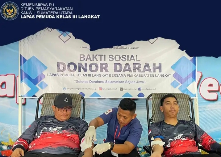 Lapas Pemuda Langkat Ikut Gelar Pameran Hasil Karya WBP dan Bansos Donor Darah