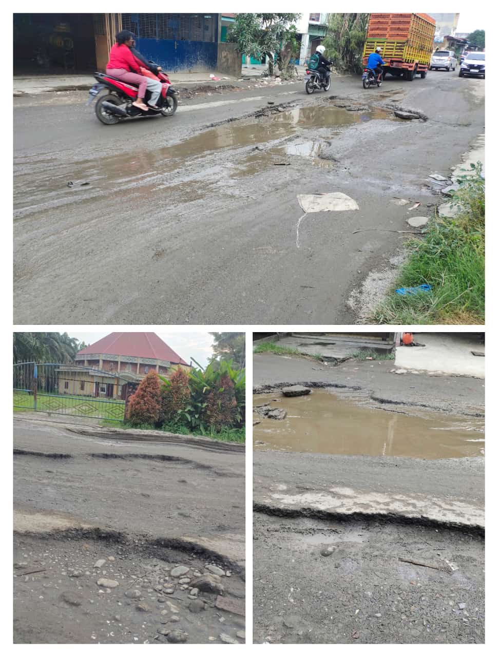 keterangan Gambar : Jalan Nasional yang rusak berada di jl. perintis kemerdekaan kelurahan Galang Kota
