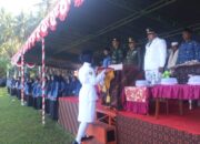 Sambut Kemerdekaan RI Ke 80 Tahun, Satgas TMMD Ke 125 Kodim 1509/Labuha Ikuti Jalannya Upacara Pengibaran Bendera