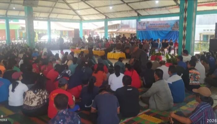 Ratusan Warga Hadiri Kunker Bupati Karo di Munte, Polsek Munte Amankan Jalannya Kegiatan