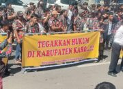 Ratusan Laskar Merah Putih Geruduk Polres Karo, Tuntut Pelaku Penyerangan Kantor LMP Di Tangkap